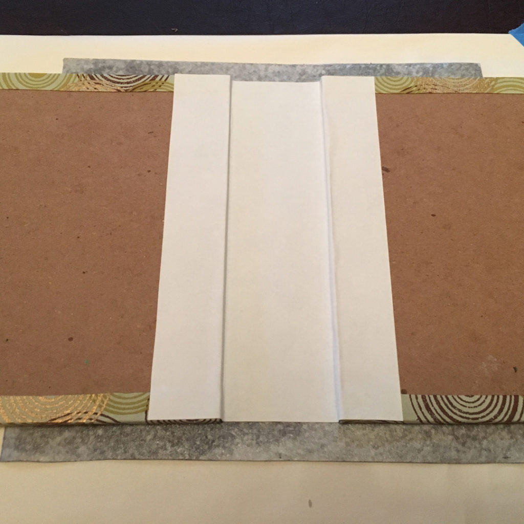 Putting the case together with book cover fabric and end paper.