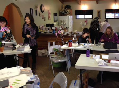 Concentrating on practicing new techniques.